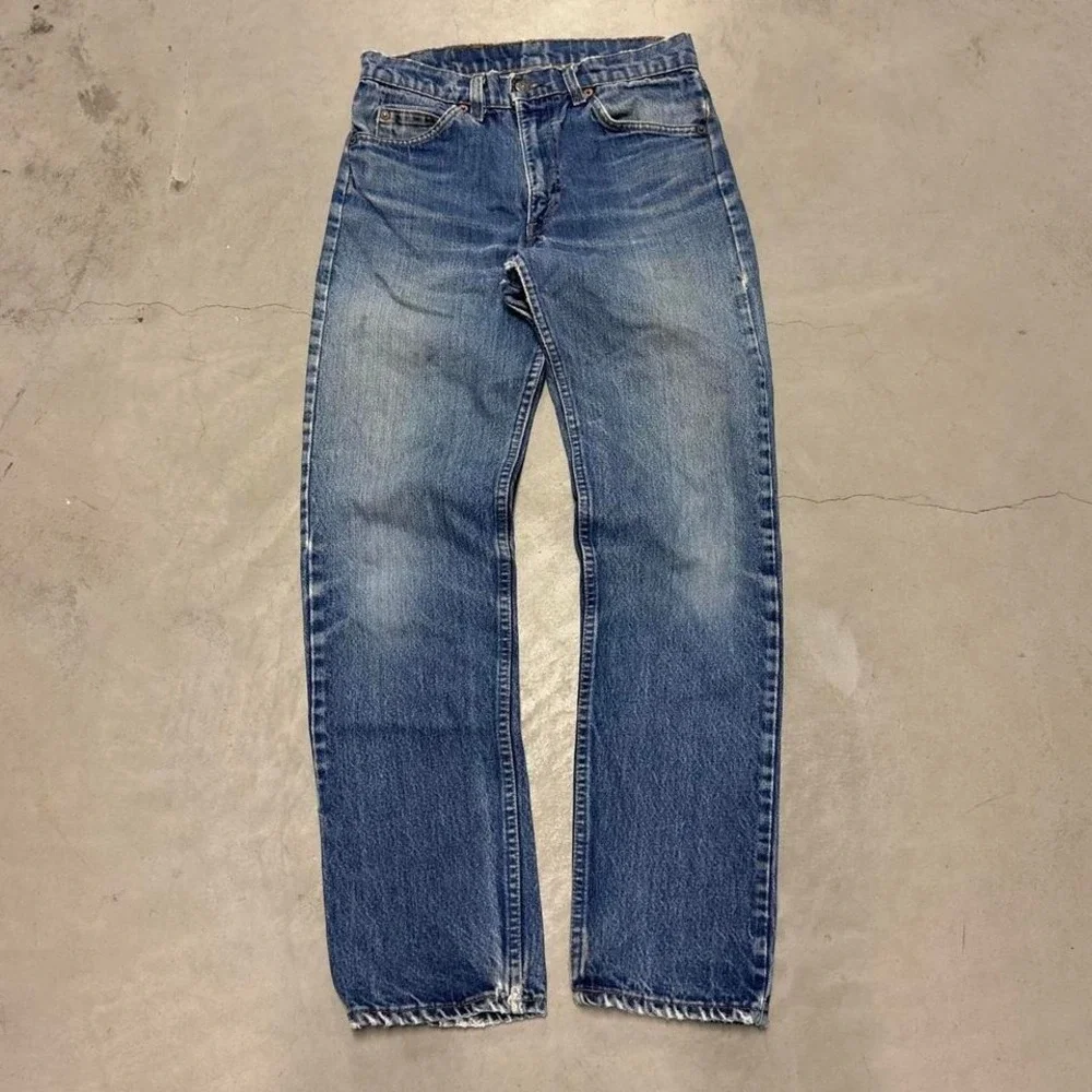 Vintage 80s Levi's faded straight leg Orange tab jeans - Picture 4 of 6